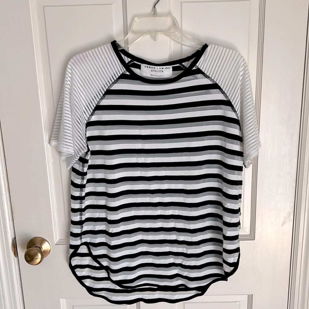 Derek Lam IOC X Athleta striped semi sheer top